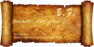 Berkó Füzike névjegykártya